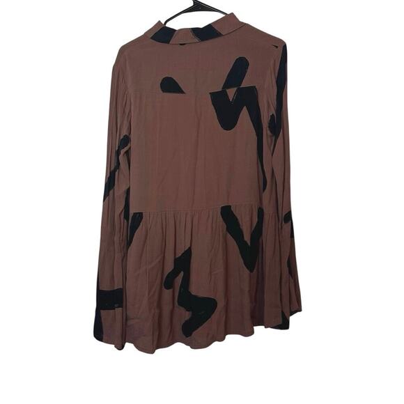 Bel Kazan Anthropologie Women’s High-Low Artsy Bohemian Top Size S Oversized - Picture 2 of 8